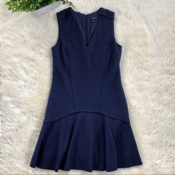 Ann Taylor Dresses & Skirts - Ann Taylor navy wool drop waist swing dress 6p